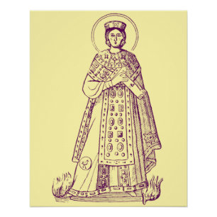 Saint Agnes of Rome greek mosaic Poster