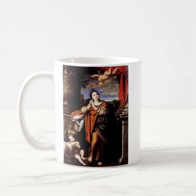 Saint Agnes of Rome – The Mystical Rose Fine Art Coffee Mug (Left)