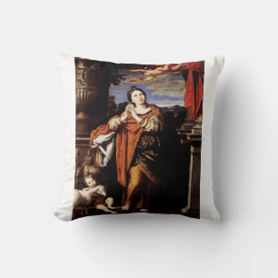 Saint Agnes of Rome – The Mystical Rose Fine Art Cushion