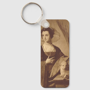 Saint Agnes of Rome – The Purity of Faith Fine Art Key Ring