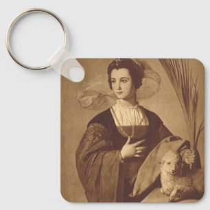 Saint Agnes of Rome – The Purity of Faith Fine Art Key Ring