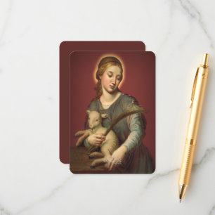 Saint Agnes of Rome with Prayer Enclosure Card