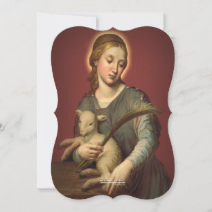 Saint Agnes of Rome with Prayer Holiday Card