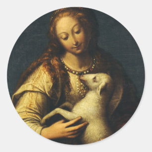 Saint Agnes Pure Witness of Christ  Classic Round Sticker