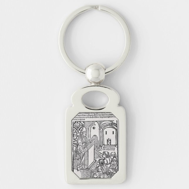 Saint Albert the Great Universal Doctor Art Key Ring (Front)