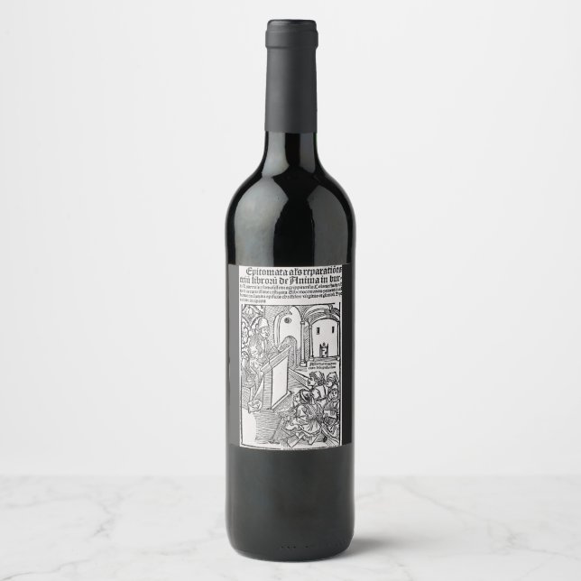 Saint Albert the Great Universal Doctor Art Wine Label (Front)