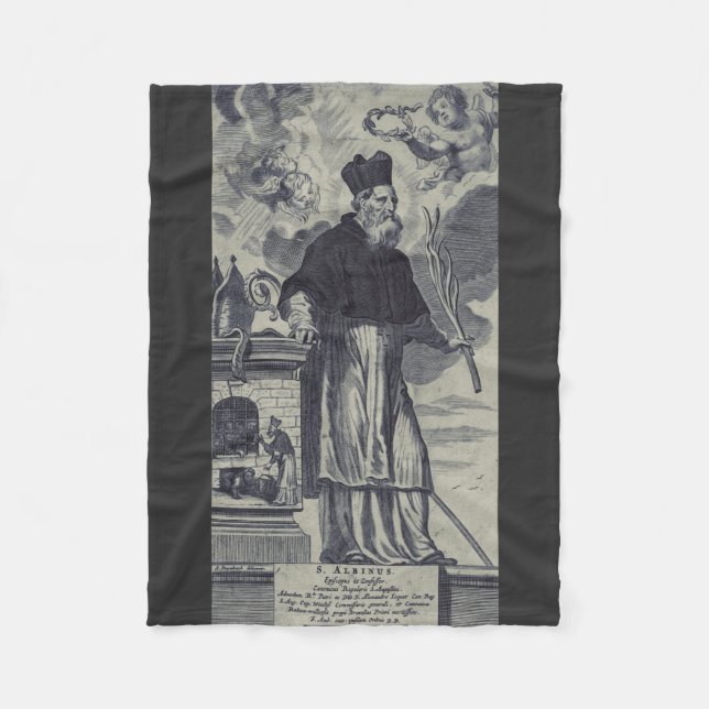 Saint Albinus of Angers Fleece Blanket (Front)