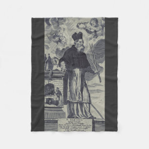 Saint Albinus of Angers Premium Bishop of Mercy Fleece Blanket