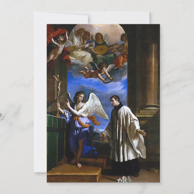 Saint Aloysius de Gonzaga Plaque Holiday Card (Front)