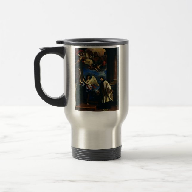 Saint Aloysius Gonzaga Patron of Youth and Purity Travel Mug (Left)