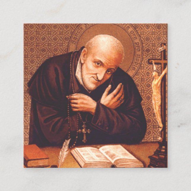 Saint Alphonsus Liguori The Doctor of Mercy Art Square Business Card (Front)