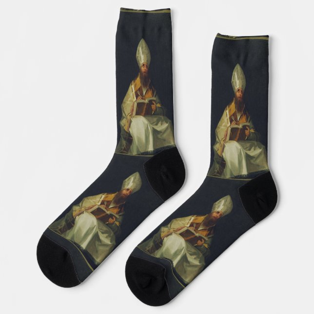 Saint Ambrose by Francisco de Goya Socks (Left)