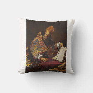 Saint Ambrose Father of the Catholic Church Cushion