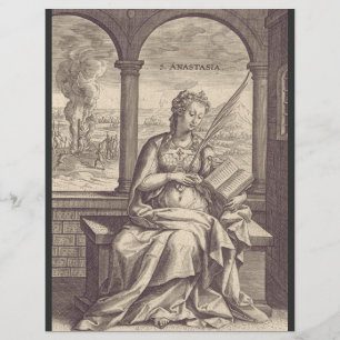 Saint Anastasia the Deliverer Black & White Art  Flyer