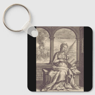 Saint Anastasia the Deliverer Black & White Art Key Ring