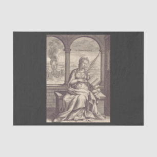 Saint Anastasia the Deliverer Black & White Art Tissue Paper