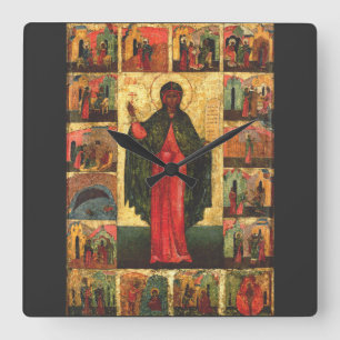 Saint Anastasia the Deliverer Byzantine Art Square Wall Clock