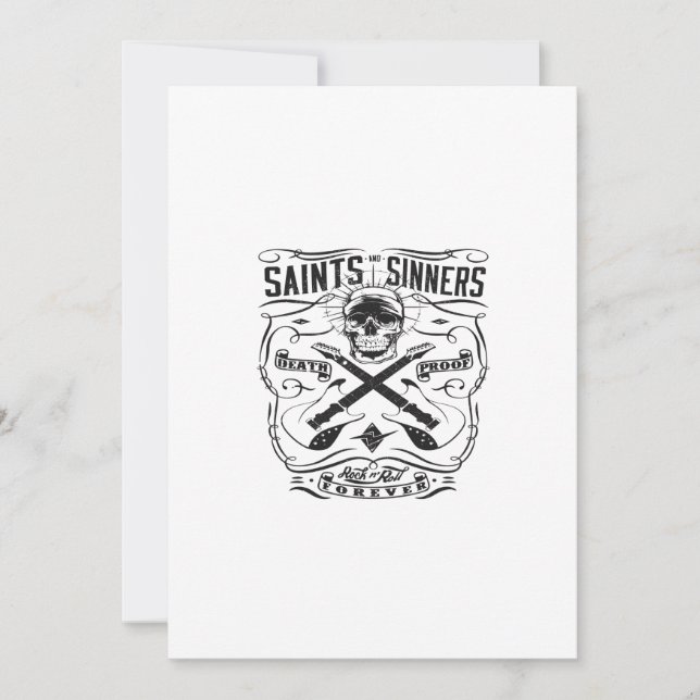 saint and sinners rock n roll forever death proof invitation (Front)