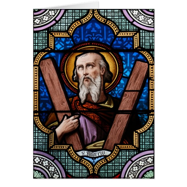Saint Andrew (Apostle Andrew) Stained Glass Art (Front)