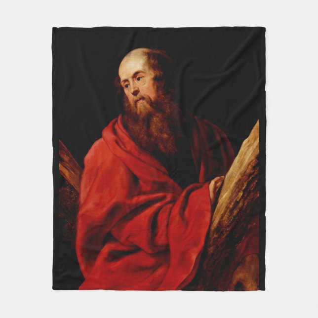 Saint Andrew by Peter Paul Rubens Baroque Apostle Fleece Blanket (Front)