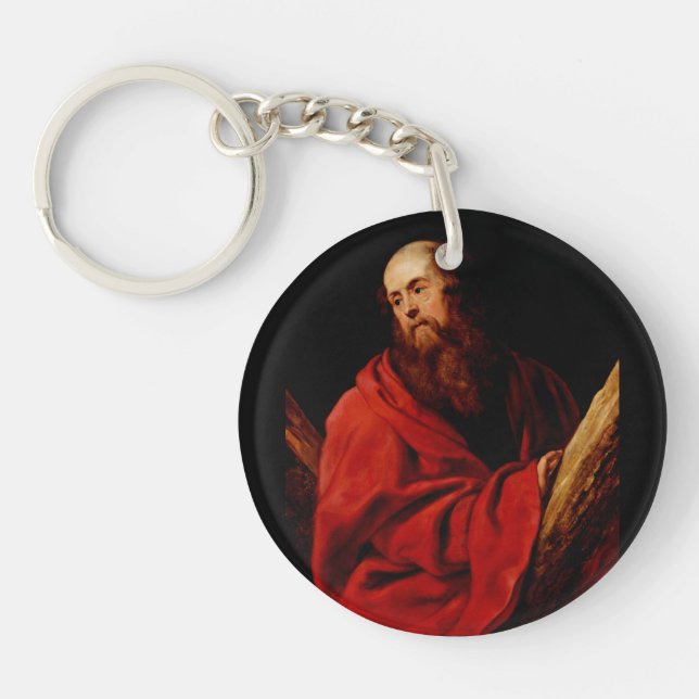 Saint Andrew by Peter Paul Rubens Baroque Apostle Key Ring (Front)