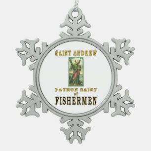 SAINT ANDREW SNOWFLAKE PEWTER CHRISTMAS ORNAMENT