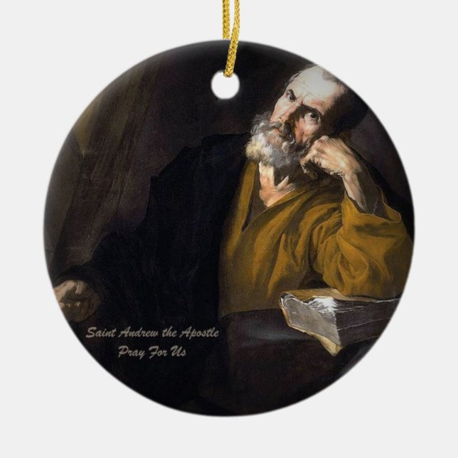 Saint Andrew The Apostle Ceramic Tree Decoration (Front)