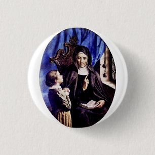 Saint Angela Merici Patron Saint of Educators and 3 Cm Round Badge