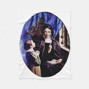 Saint Angela Merici Patron Saint of Educators and Fleece Blanket