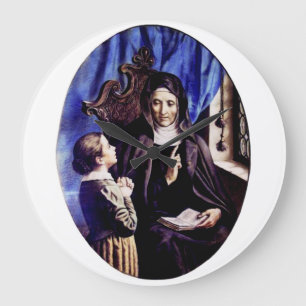 Saint Angela Merici Patron Saint of Educators and Large Clock