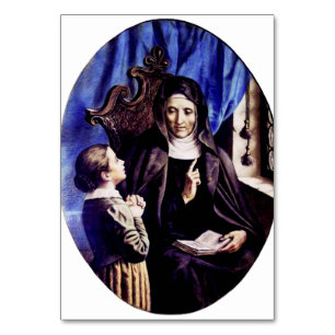 Saint Angela Merici Patron Saint of Educators and Table Number