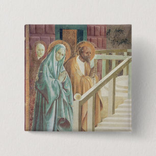 Saint Anne and Joachim at the Presentation of 15 Cm Square Badge