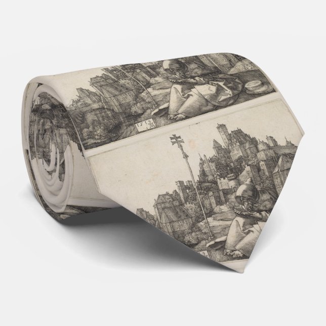 Saint Anthony Engraving Albrecht Durer Tie (Rolled)
