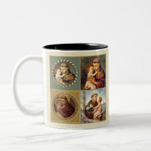 Saint Anthony of Padua Baby Jesus Two-Tone Coffee Mug
