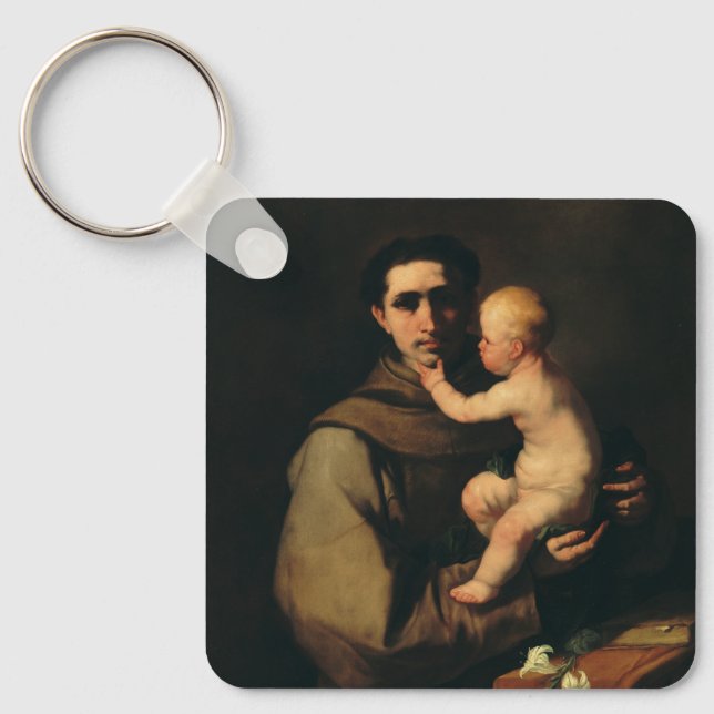 Saint Anthony of Padua by Luca Giordano Key Ring (Front)