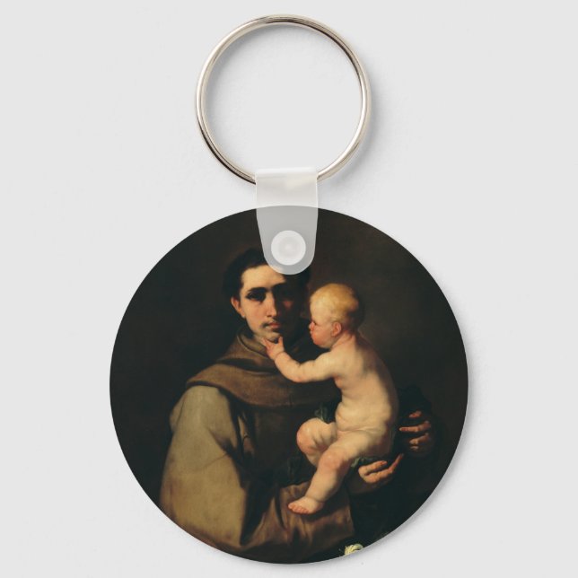 Saint Anthony of Padua by Luca Giordano Key Ring (Front)