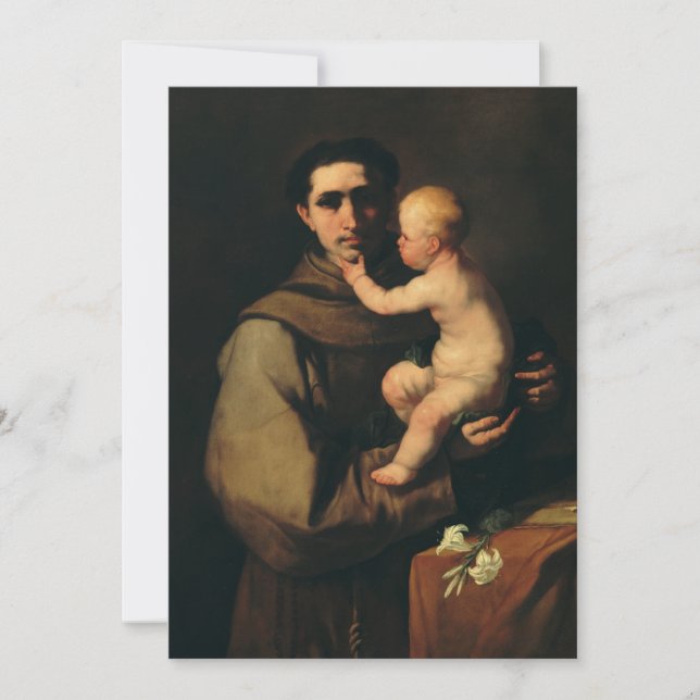 Saint Anthony of Padua by Luca Giordano Thank You Card (Front)