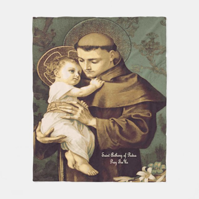 Saint Anthony of Padua Fleece Blanket (Front)