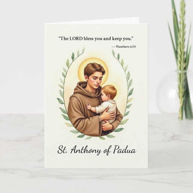 Saint Anthony of Padua God’s Peace Blessings Card (Front)
