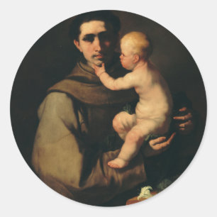 Saint Anthony of Padua Light of Padua Fine Art Classic Round Sticker
