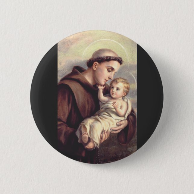Saint Anthony of Padua Patron of Lost Things 6 Cm Round Badge (Front)
