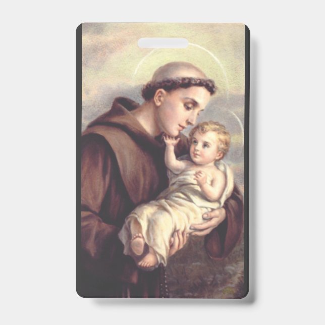Saint Anthony of Padua Patron of Lost Things ID Badge (Front)