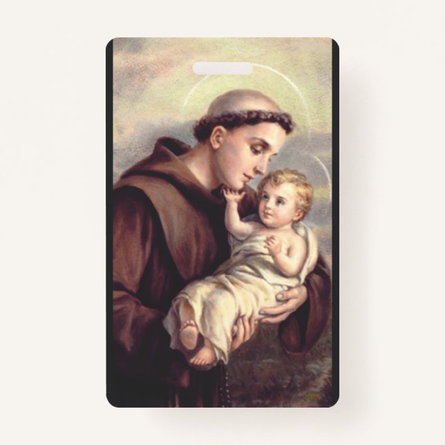Saint Anthony of Padua Patron of Lost Things ID Badge (Front)