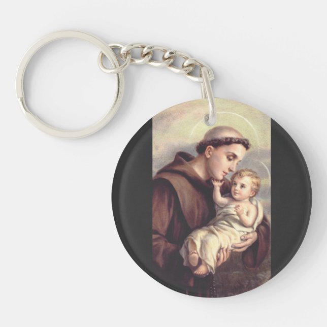 Saint Anthony of Padua Patron of Lost Things Key Ring (Front)