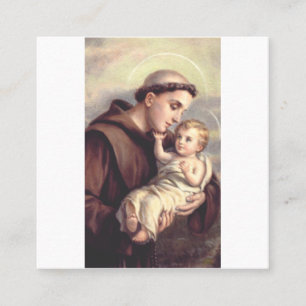 Saint Anthony of Padua Patron of Lost Things Square Business Card