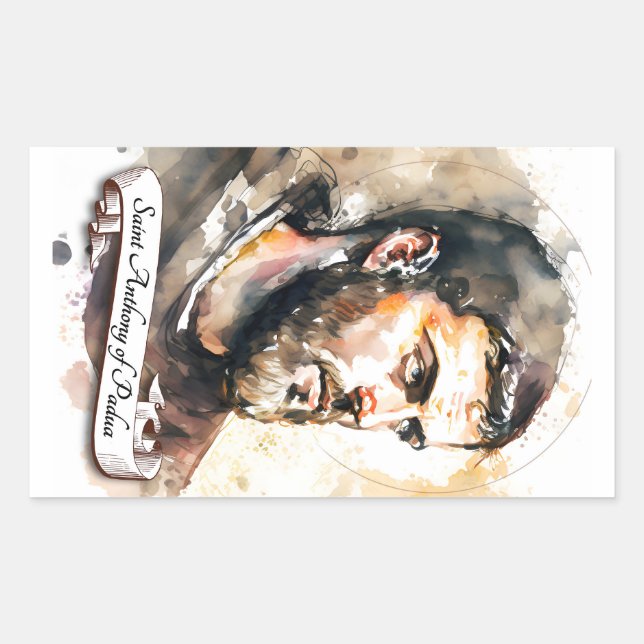 Saint Anthony of Padua Rectangular Sticker (Front)