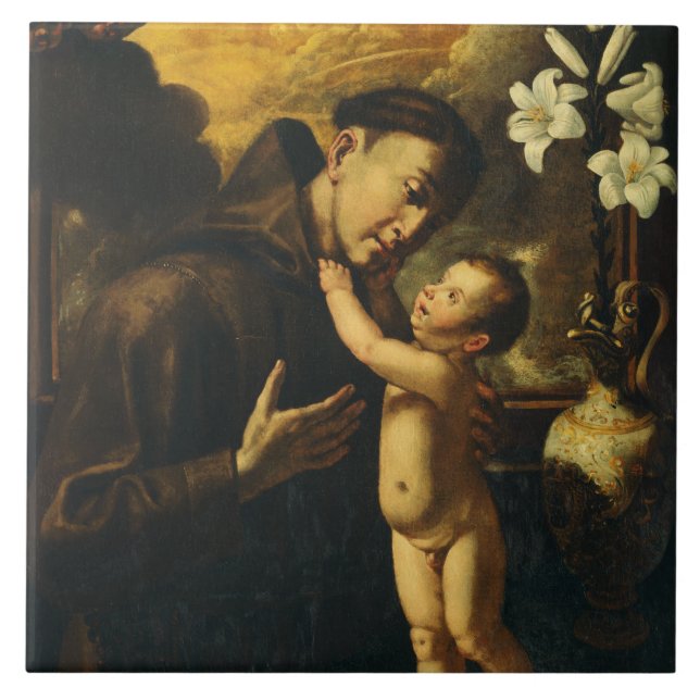 Saint Anthony of Padua with Baby Jesus Tile (Front)