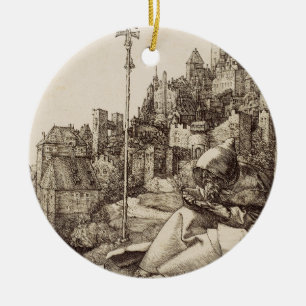 Saint Anthony Reading by Albrecht Durer Ceramic Tree Decoration