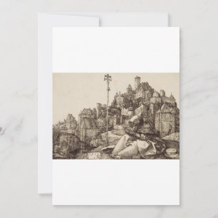 Saint Anthony Reading by Albrecht Durer Invitation