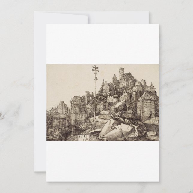 Saint Anthony Reading by Albrecht Durer Invitation (Front)